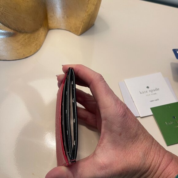 Kate Spade Card Holder Red with Hearts - Picture 5 of 6